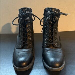 G by GUESS Black Leather Ankle Boots